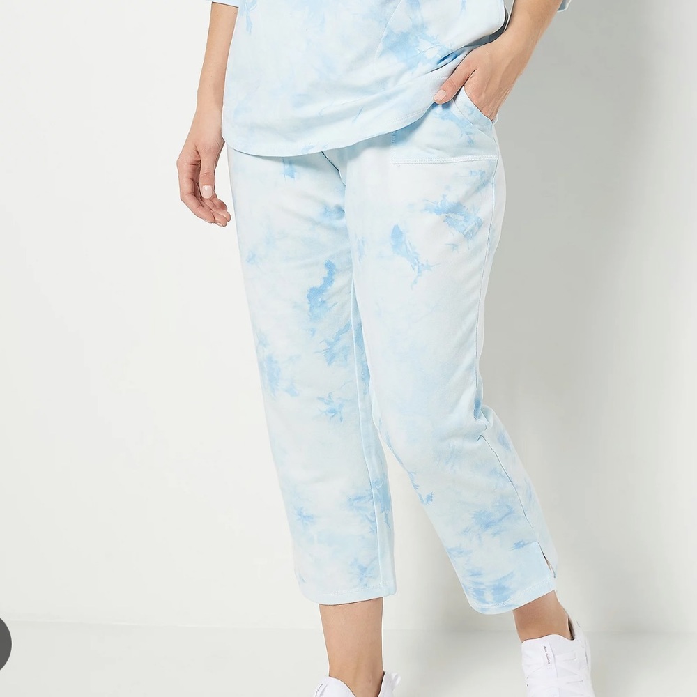 Women's Relaxed French Terry Joggers - SKY TIE DYE WASH